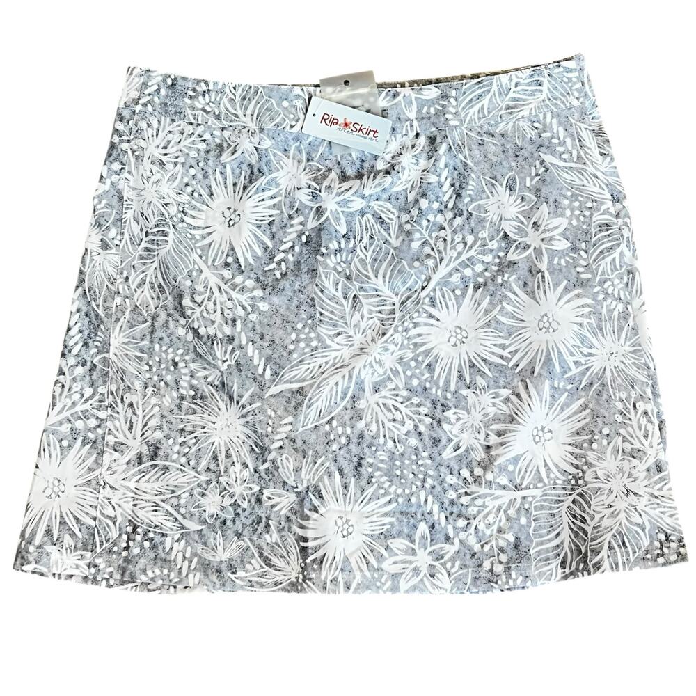 NWT RipSkirt Hawaii Wrap Skirt Eden Sand Gray Floral Length 2 Women's XL - Picture 9 of 9